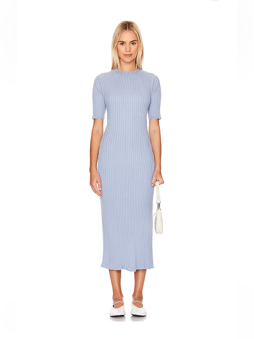 Varley Maeve Knit Midi Dress in Ashley Blue
